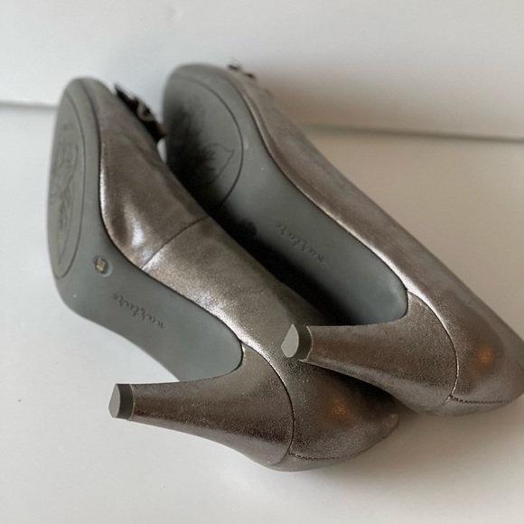 Nurture Julee Silver Gray Pumps Heels Rhinestone Bow Heels Shoes, Sz 8M - Picture 9 of 15